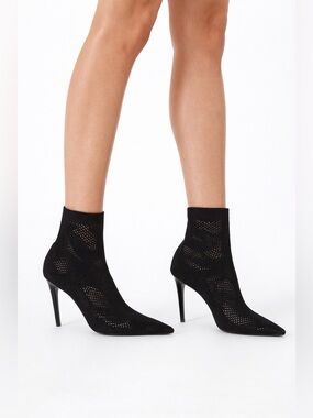 Loewe 105mm Fishnet Stiletto Bootie Pumps/Size 8